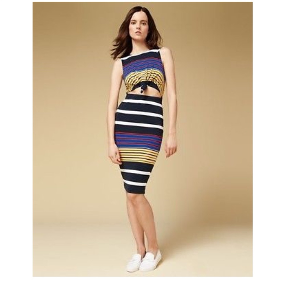 Kendall and kylie striped midi dress